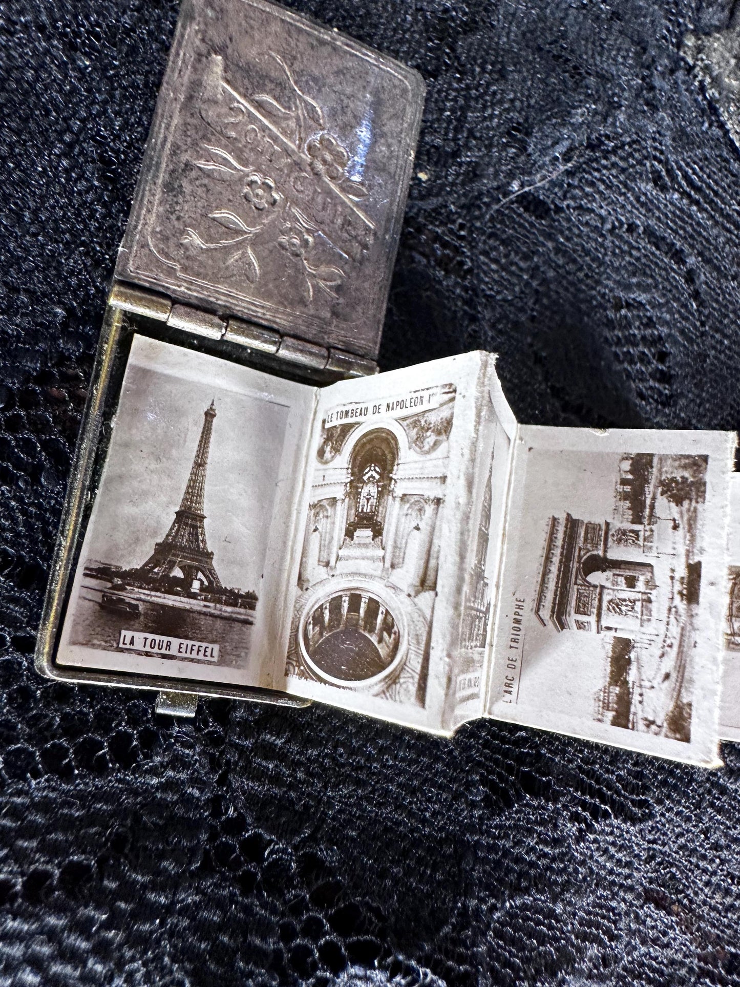 Antique Brass Souvenir de Paris Moveable Charm Pendant
