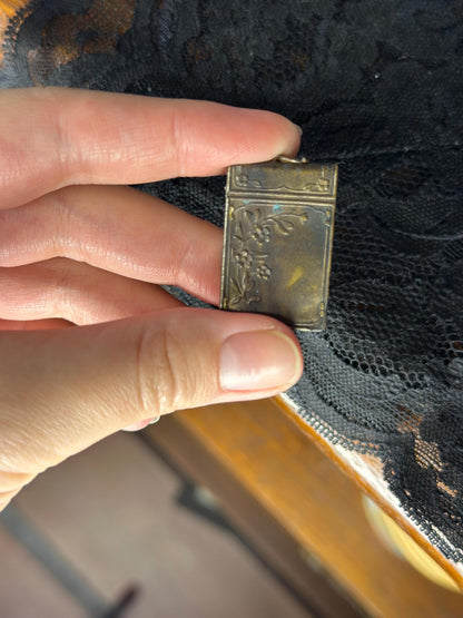 Antique Brass Souvenir de Paris Moveable Charm Pendant