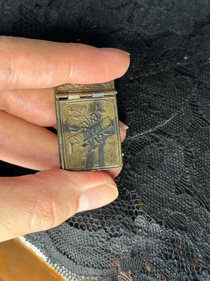 Antique Brass Souvenir de Paris Moveable Charm Pendant
