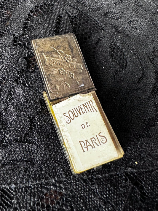 Antique Brass Souvenir de Paris Moveable Charm Pendant