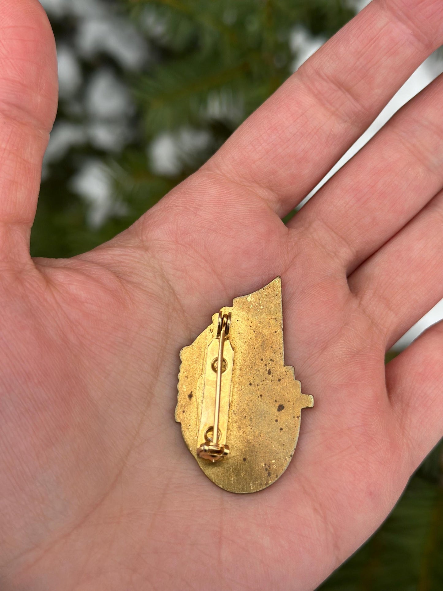 Antique Brass Art Noveau Brooch or Pin Vintage