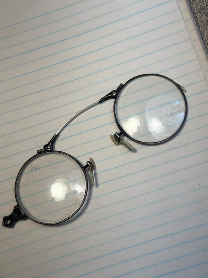 Victorian Vintage Antique Folding Glasses with 1/10 12k White Gold Band Victorian Collectable