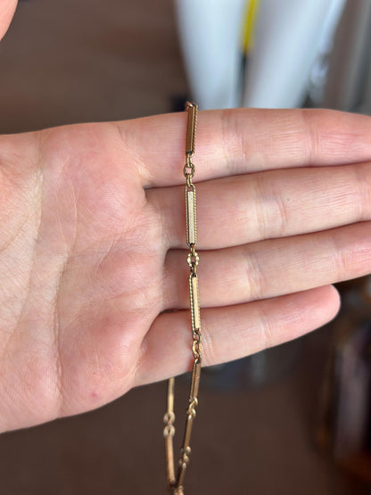 Fancy Link Rosy Gold Filled Pocket Watch Chain
