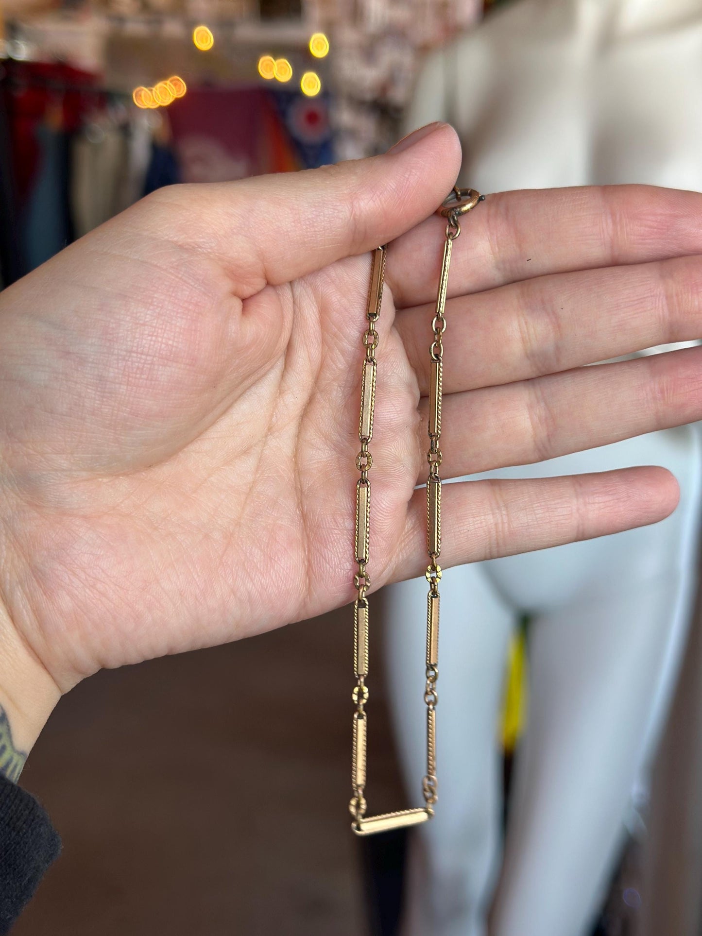 Fancy Link Rosy Gold Filled Pocket Watch Chain