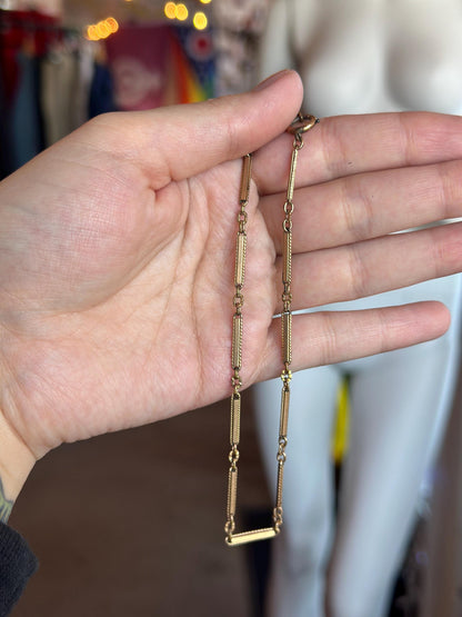 Fancy Link Rosy Gold Filled Pocket Watch Chain