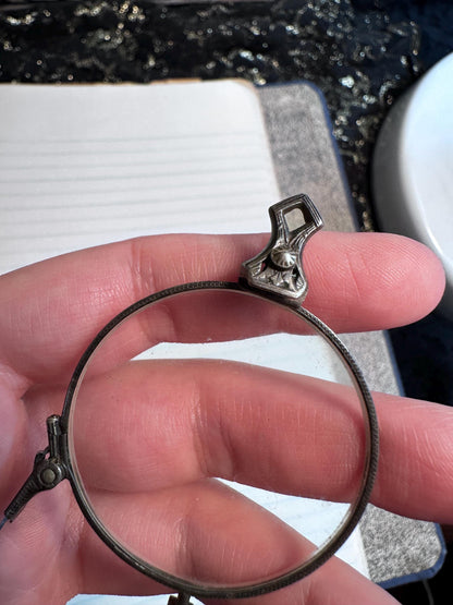Victorian Vintage Antique Folding Glasses with 1/10 12k White Gold Band Victorian Collectable