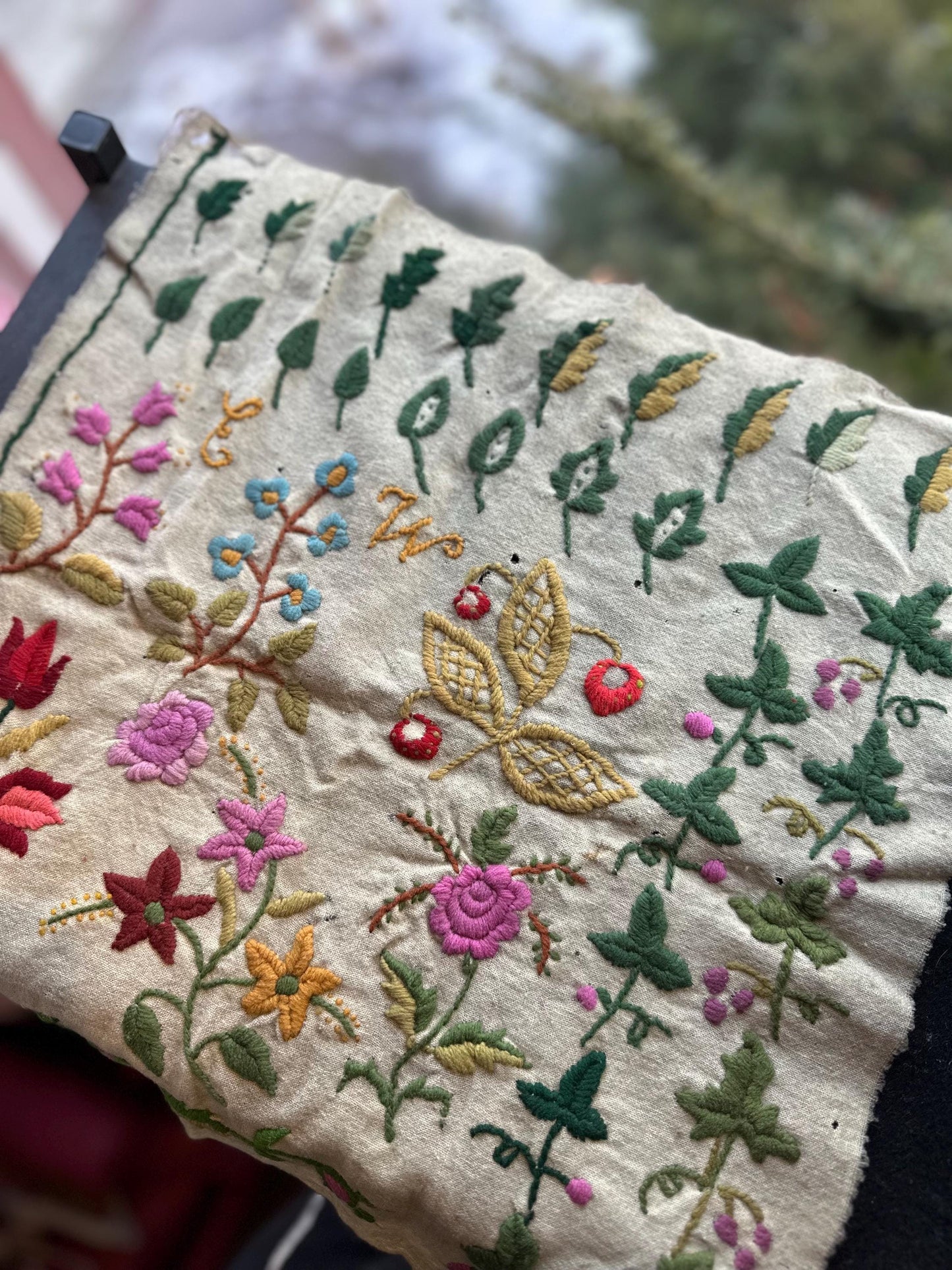 Lot of 2 Embroidery Cross Stitch ORIGINAL 1867 19th Century Antique School Examples
