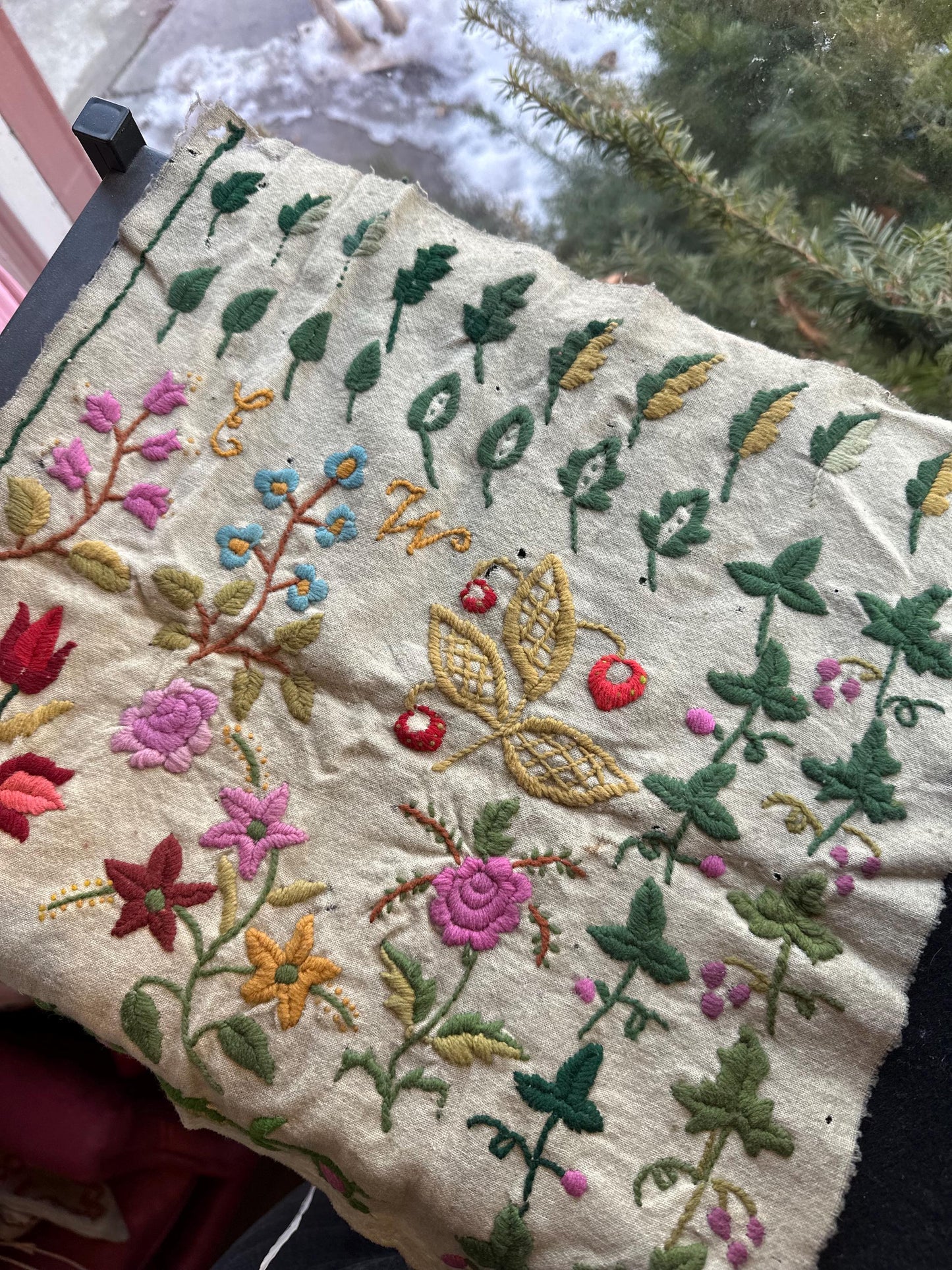 Lot of 2 Embroidery Cross Stitch ORIGINAL 1867 19th Century Antique School Examples
