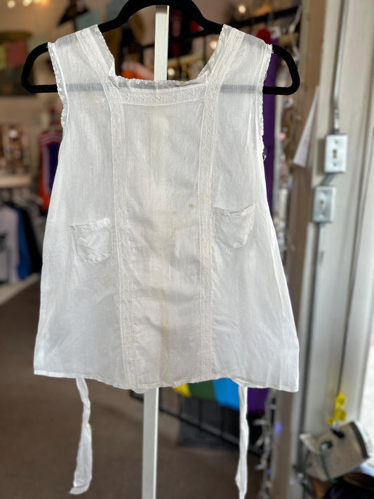 Gorgeous Antique Vintage Edwardian Cotton Breezy Apron Top