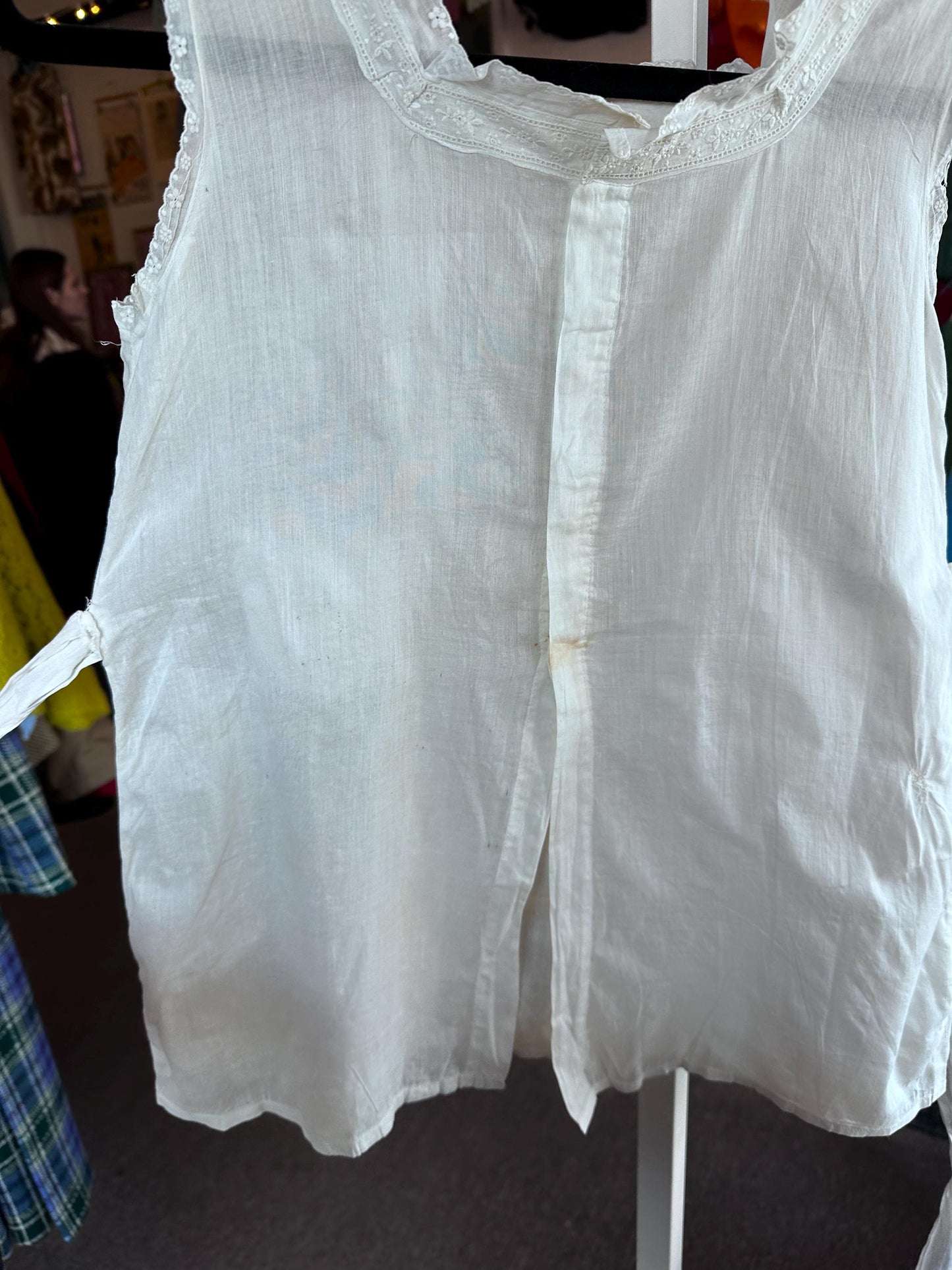Gorgeous Antique Vintage Edwardian Cotton Breezy Apron Top