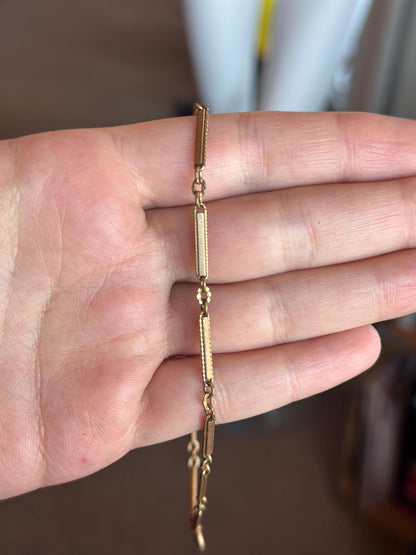 Fancy Link Rosy Gold Filled Pocket Watch Chain