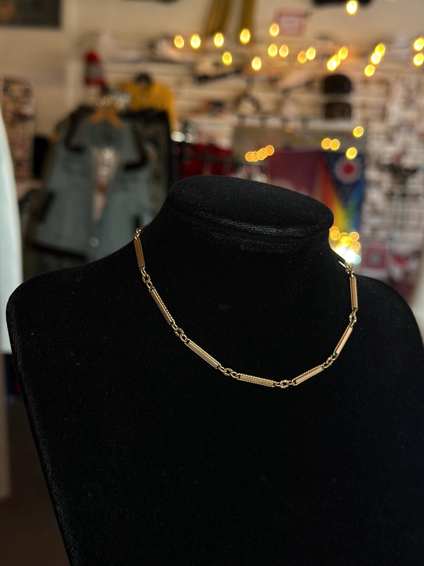 Fancy Link Rosy Gold Filled Pocket Watch Chain