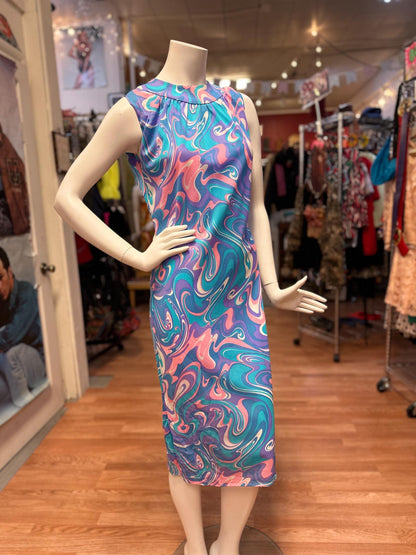 Vintage Mod 1960's, early 70's Psychedelic Dress AS IS