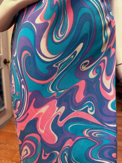 Vintage Mod 1960's, early 70's Psychedelic Dress AS IS
