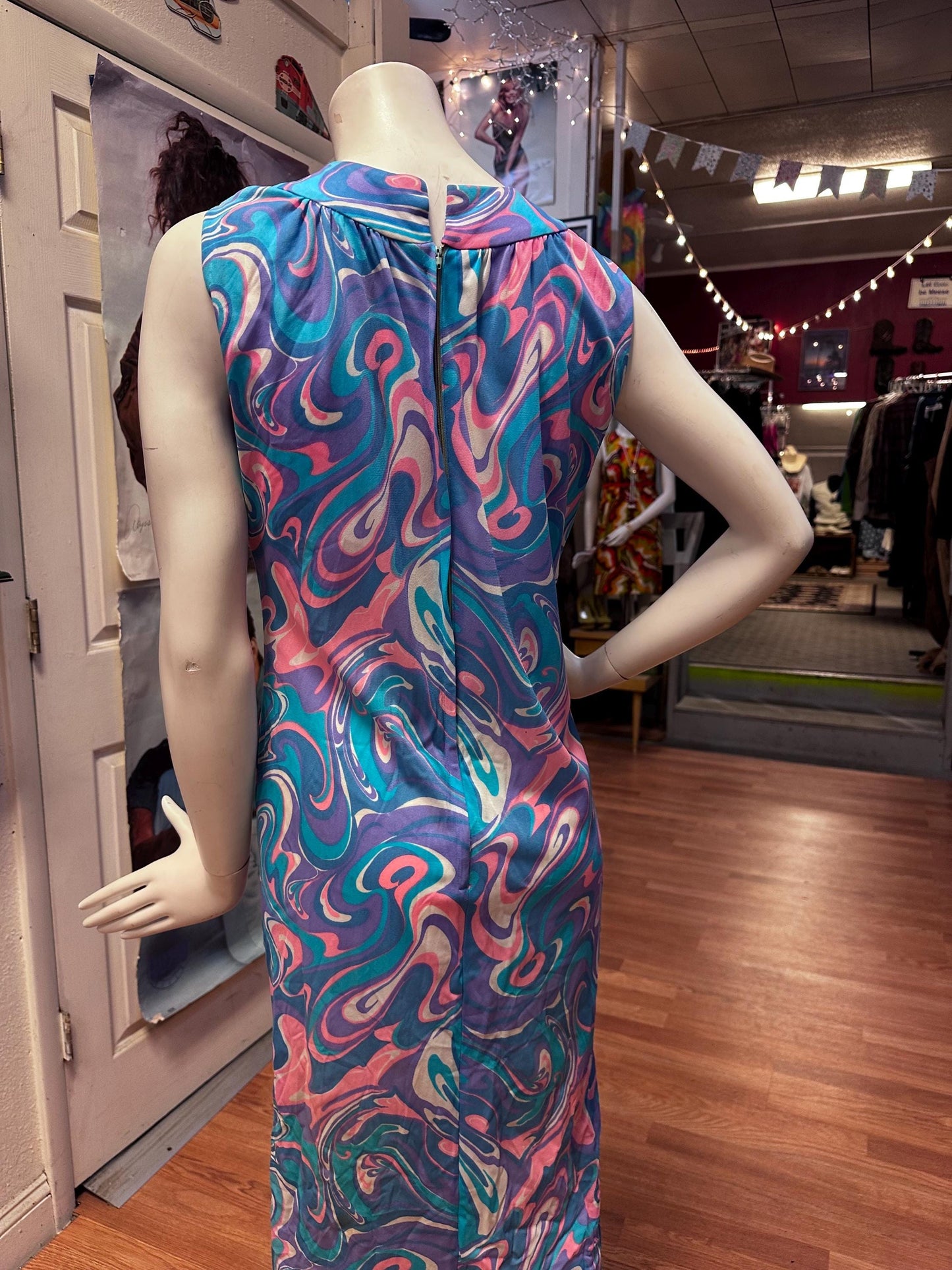 Vintage Mod 1960's, early 70's Psychedelic Dress AS IS