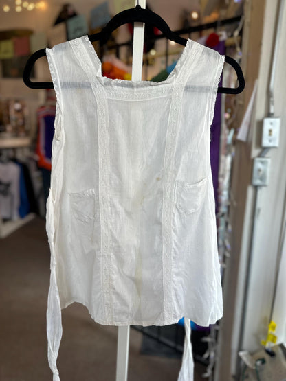 Gorgeous Antique Vintage Edwardian Cotton Breezy Apron Top