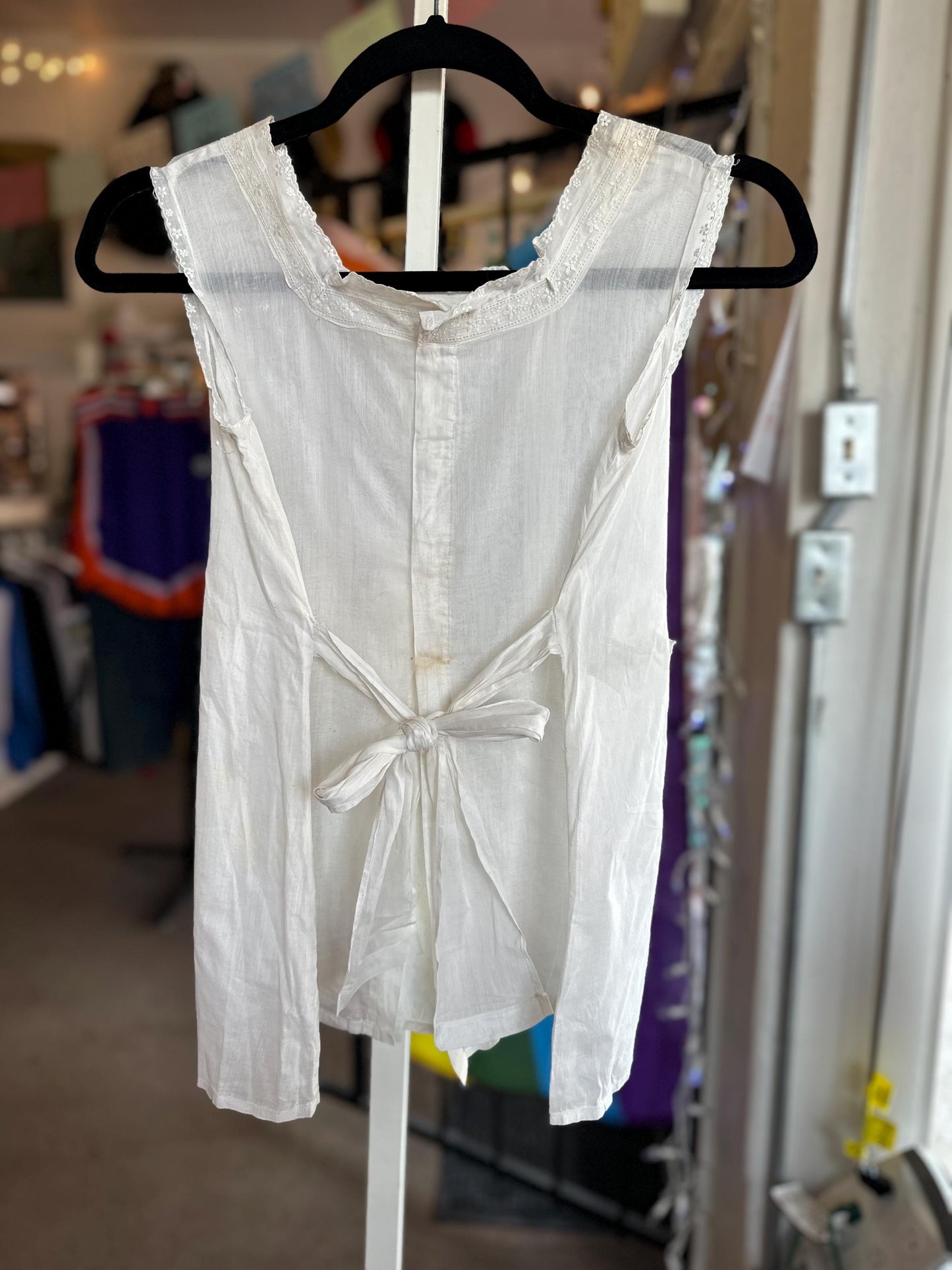 Gorgeous Antique Vintage Edwardian Cotton Breezy Apron Top