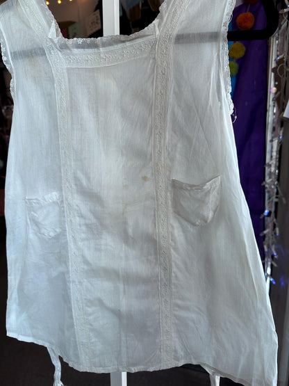 Gorgeous Antique Vintage Edwardian Cotton Breezy Apron Top