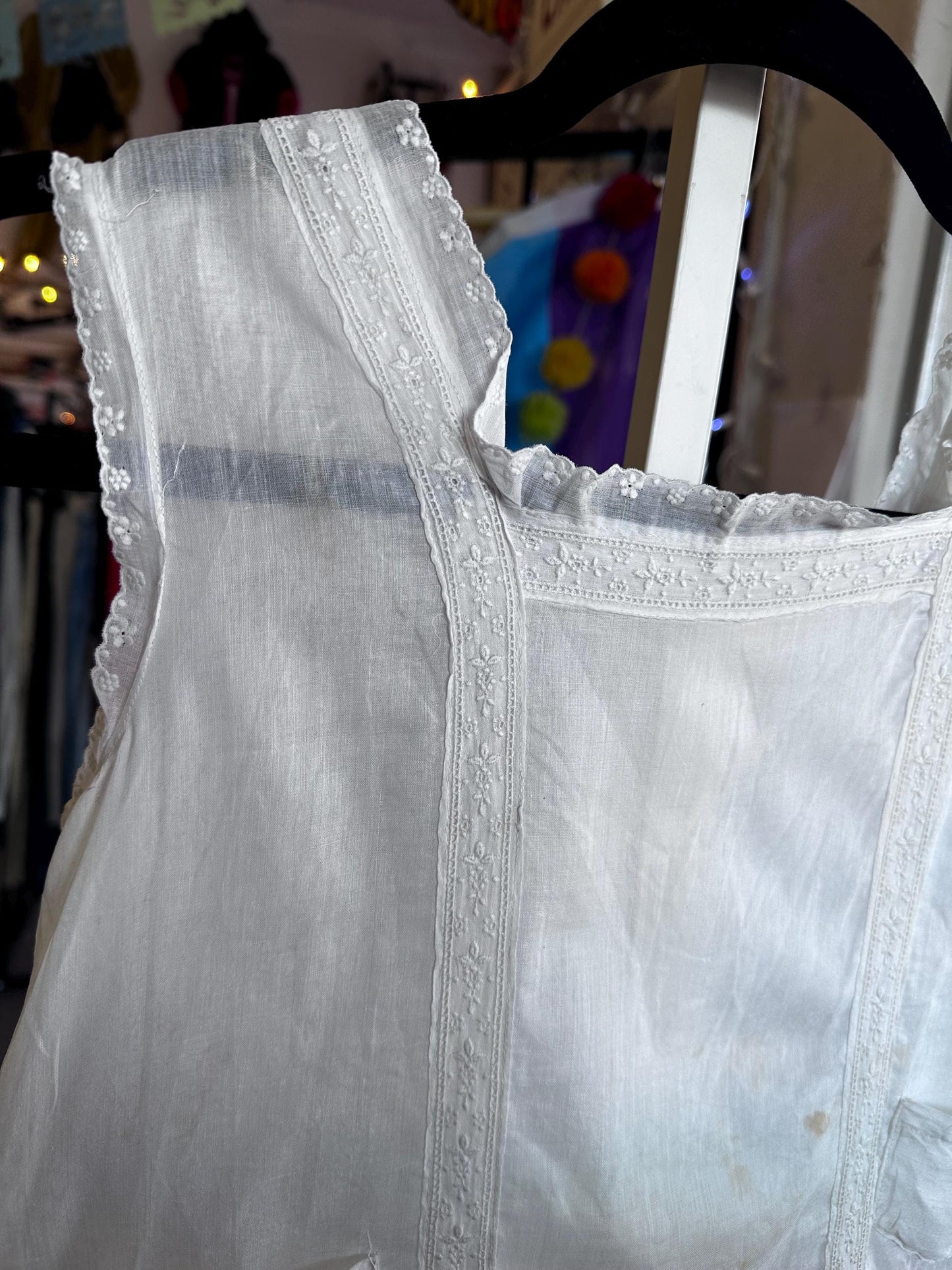 Gorgeous Antique Vintage Edwardian Cotton Breezy Apron Top