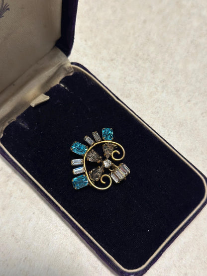 Vintage Art Deco Gold Tone Pin and Necklace Pendant