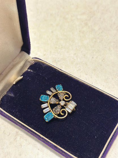 Vintage Art Deco Gold Tone Pin and Necklace Pendant