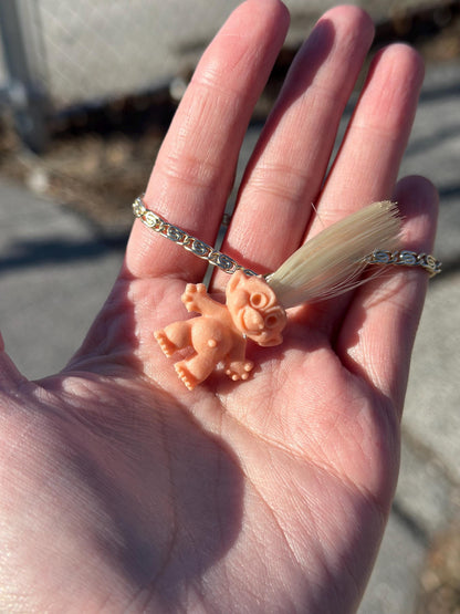 Vintage 80's or 90's Kitschy Juniors Troll Doll Silver Bracelet.