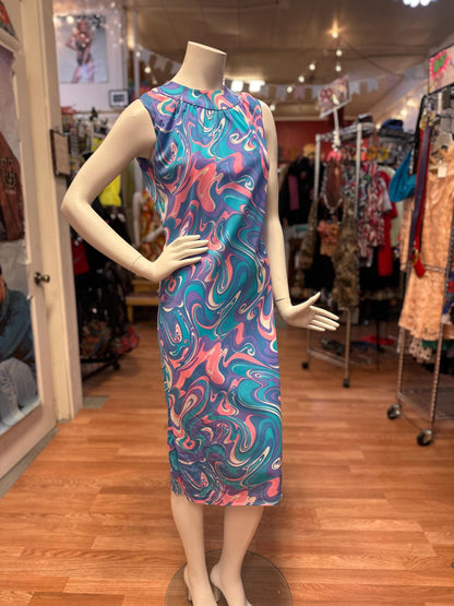 Vintage Mod 1960's, early 70's Psychedelic Dress AS IS