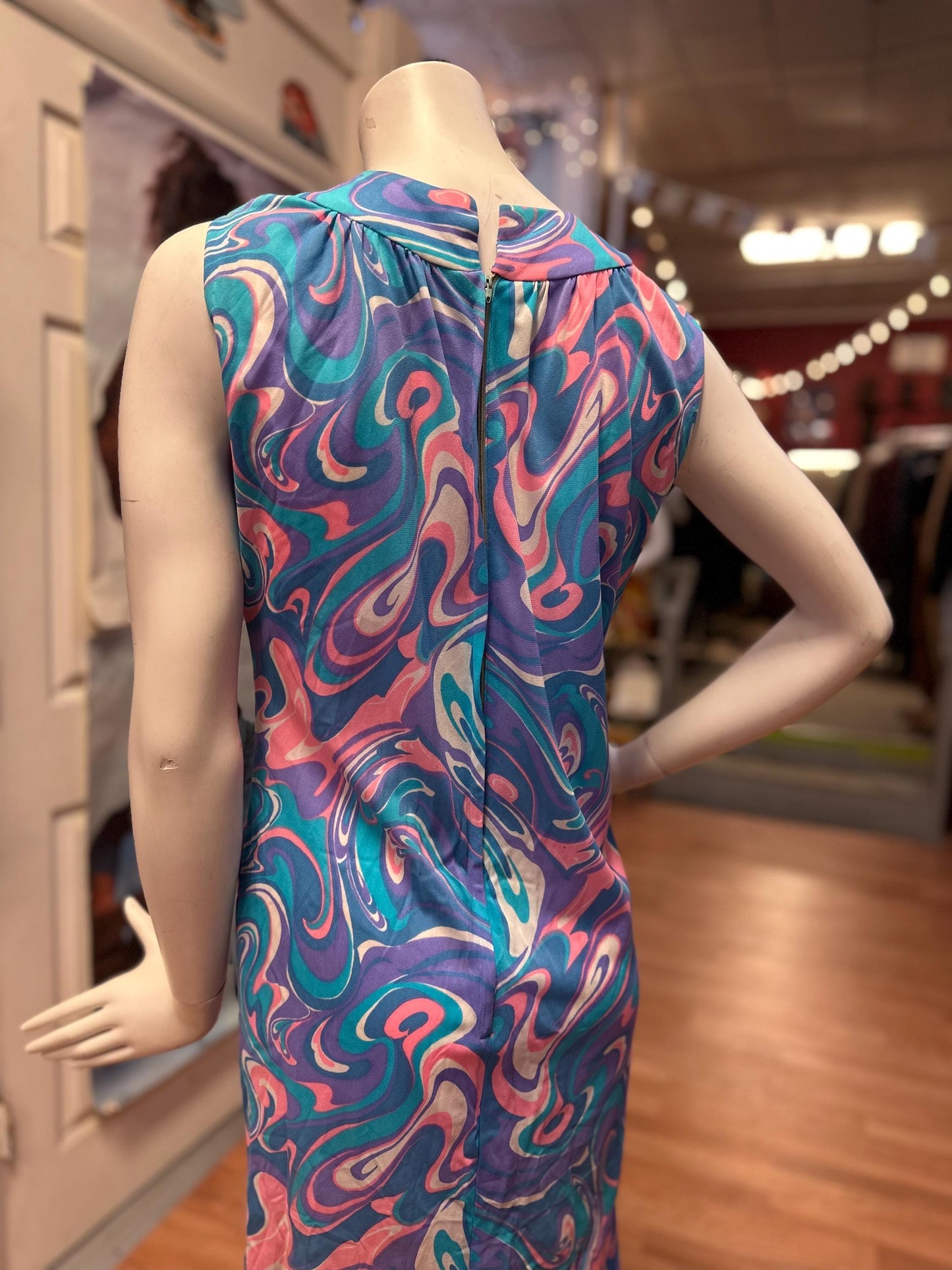 Vintage Mod 1960's, early 70's Psychedelic Dress AS IS