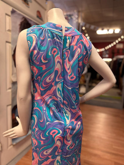 Vintage Mod 1960's, early 70's Psychedelic Dress AS IS