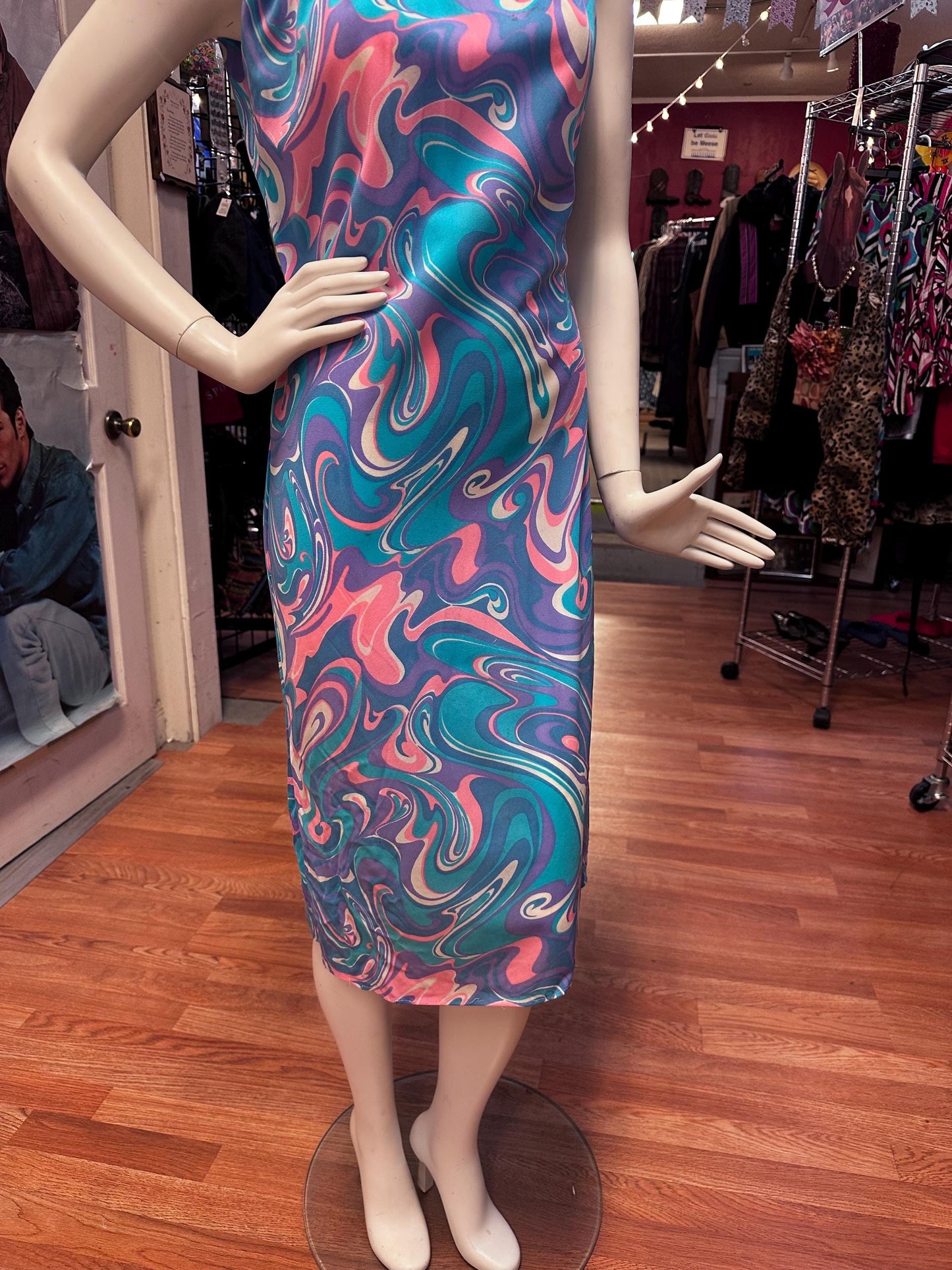 Vintage Mod 1960's, early 70's Psychedelic Dress AS IS