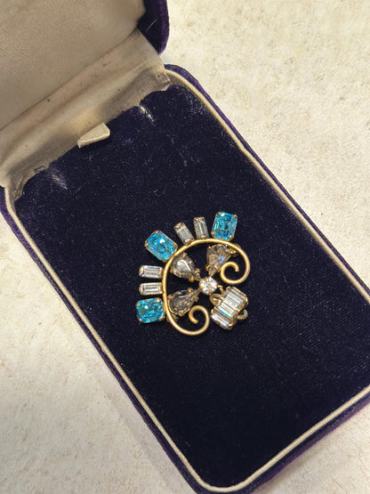 Vintage Art Deco Gold Tone Pin and Necklace Pendant