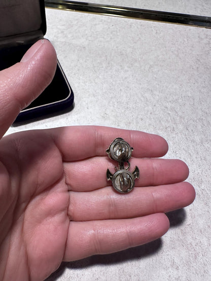 Vintage Anchor US MCM Naval Vietnam Era Gold Plated Sterling Silver Brooch