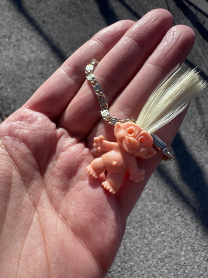 Vintage 80's or 90's Kitschy Juniors Troll Doll Silver Bracelet.