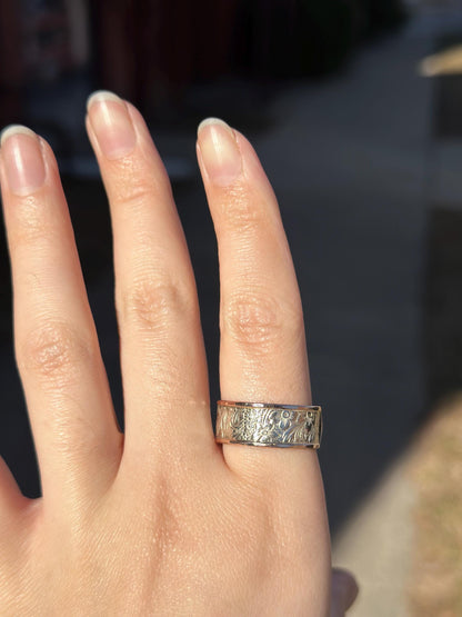 Designer Ed Lovins E.L. Designs Sterling Silver and 14K Rose Gold Victorian Bouquet Size 9.5-10