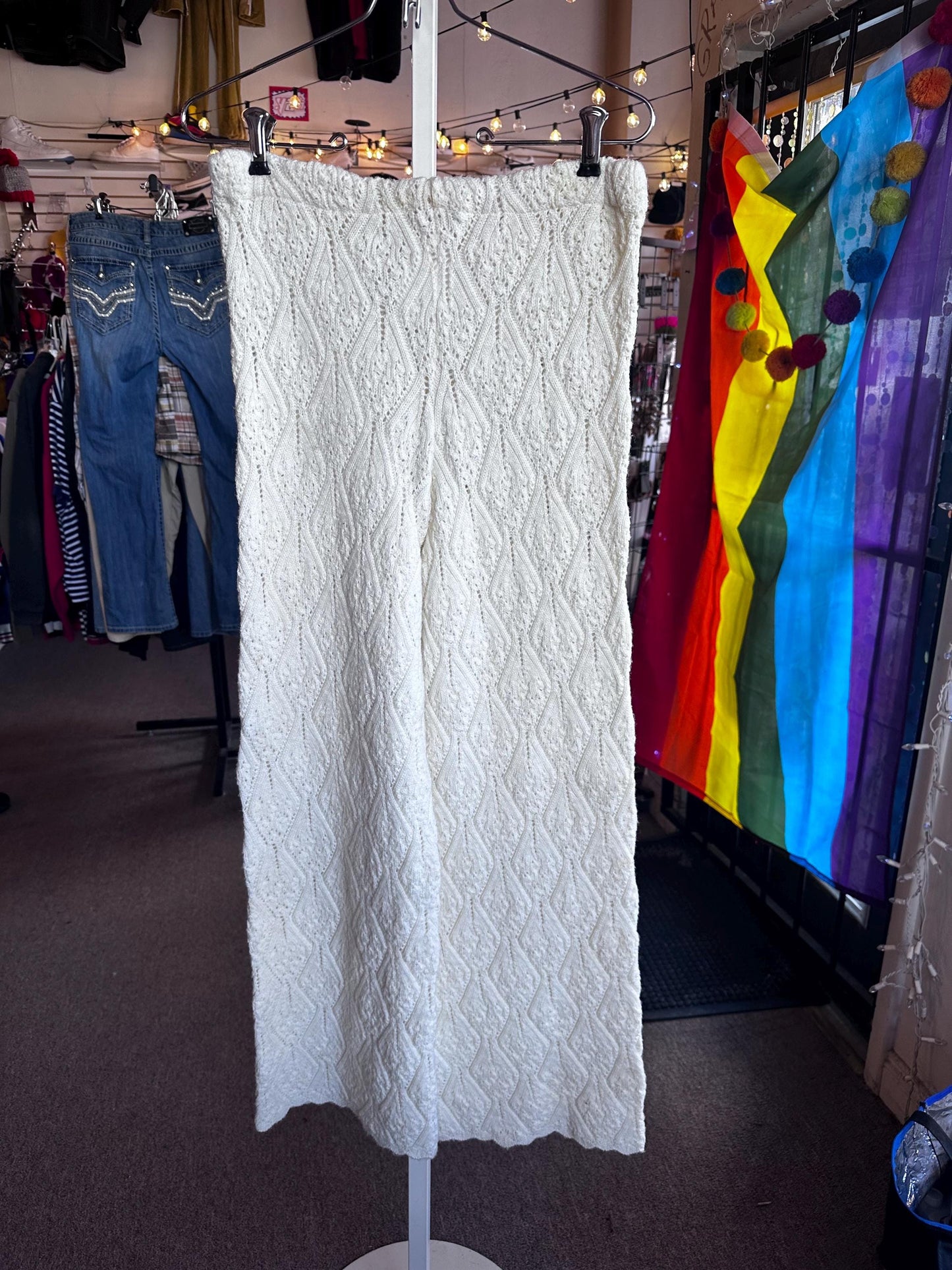 Vintage 1960's Billie Jo Crochet/Knit Acylic Flair Pants