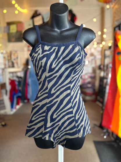 1960's Vintage Catalina Art of Eve Bettie Page Pin Up One Piece Swimsuit Small Medium Animal Print