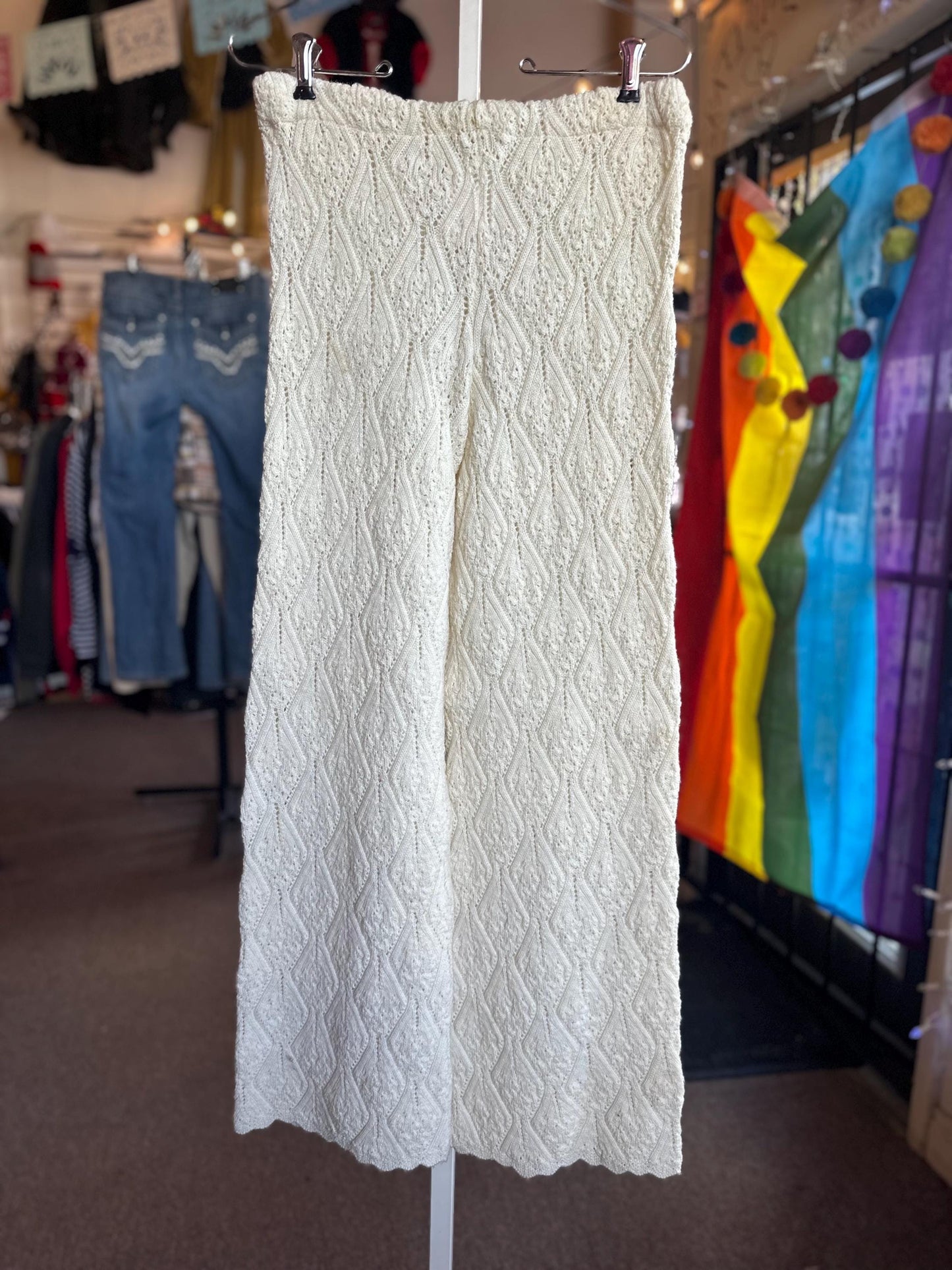 Vintage 1960's Billie Jo Crochet/Knit Acylic Flair Pants