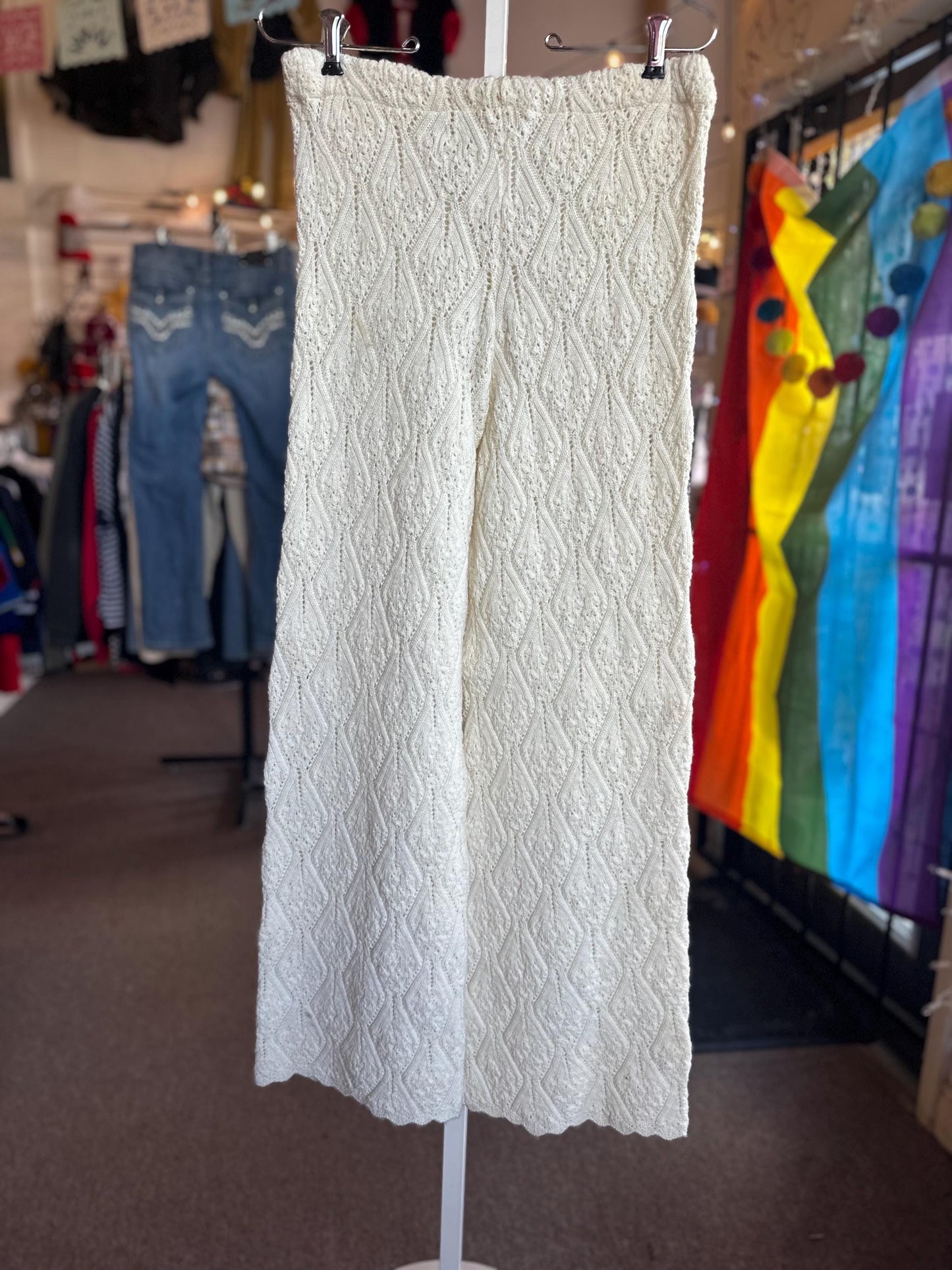 Vintage 1960's Billie Jo Crochet/Knit Acylic Flair Pants