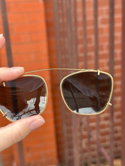 Vintage 1930s-40s World War II Era Clip on/Slide on Aviator Sunglasses
