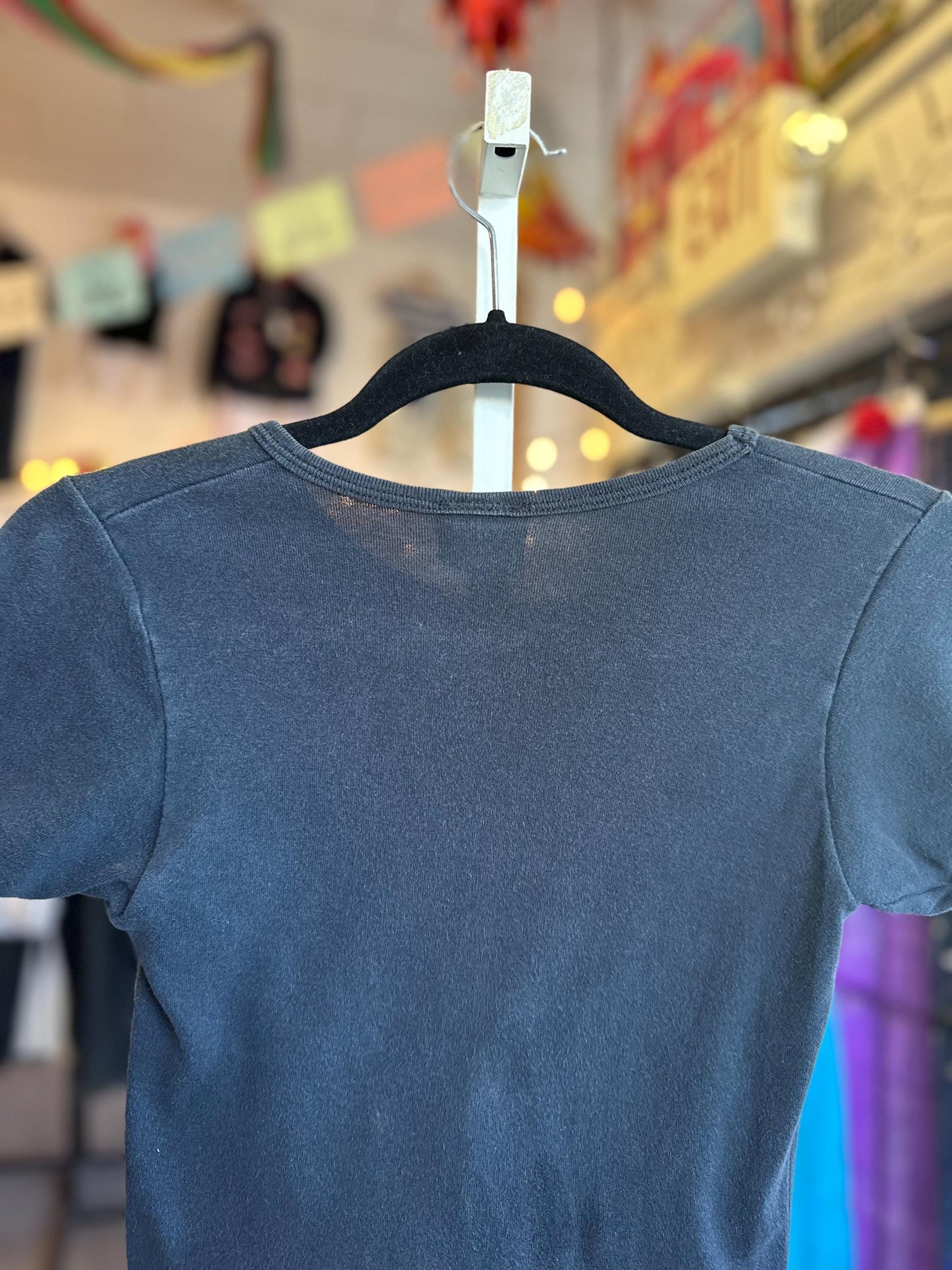 1990's Vintage Baby Tee XS Superman Flame Shirt