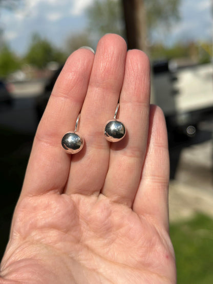 Vintage Retro Mod Cute Sterling Silver .925 Petite Polished Dangle Hook Earrings