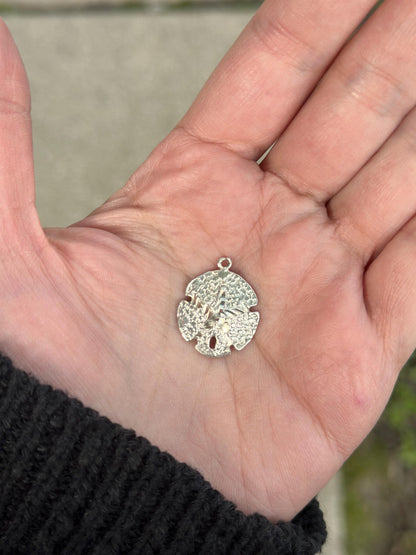 Vintage Sterling Silver Sand Dollar Pendant Charm