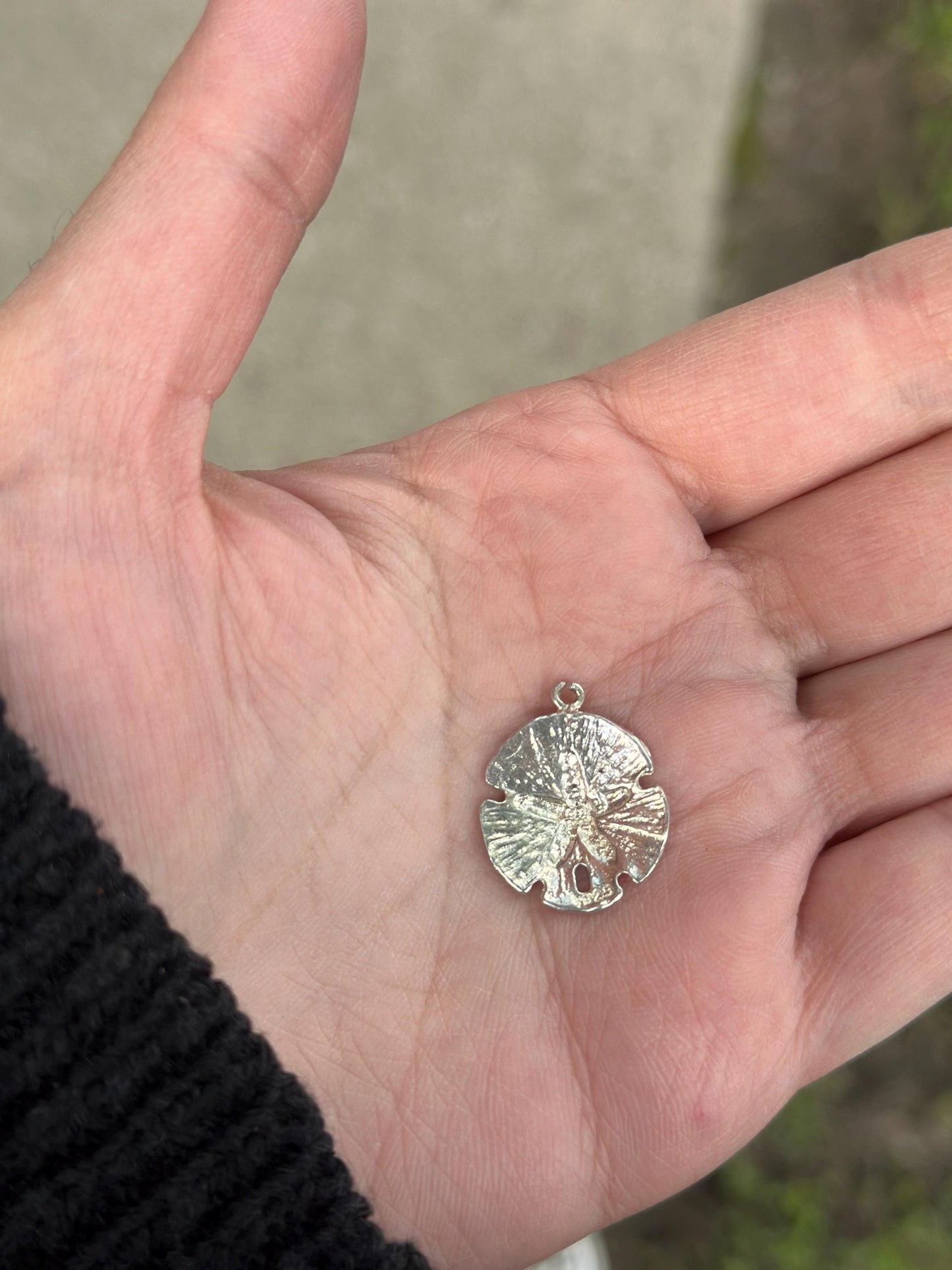 Vintage Sterling Silver Sand Dollar Pendant Charm