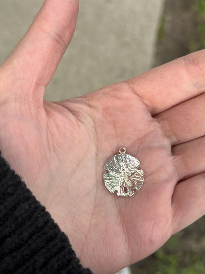 Vintage Sterling Silver Sand Dollar Pendant Charm