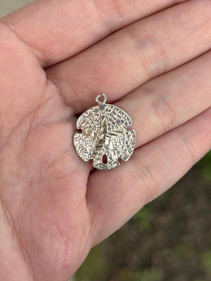 Vintage Sterling Silver Sand Dollar Pendant Charm