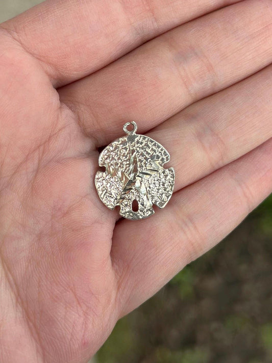 Vintage Sterling Silver Sand Dollar Pendant Charm