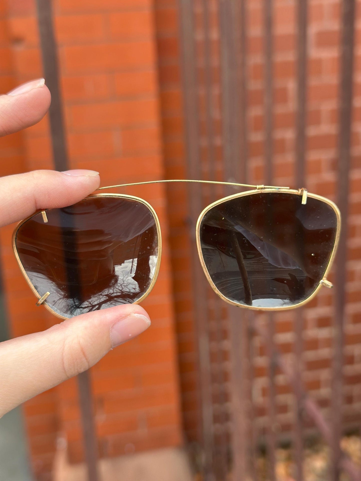 Vintage 1930s-40s World War II Era Clip on/Slide on Aviator Sunglasses