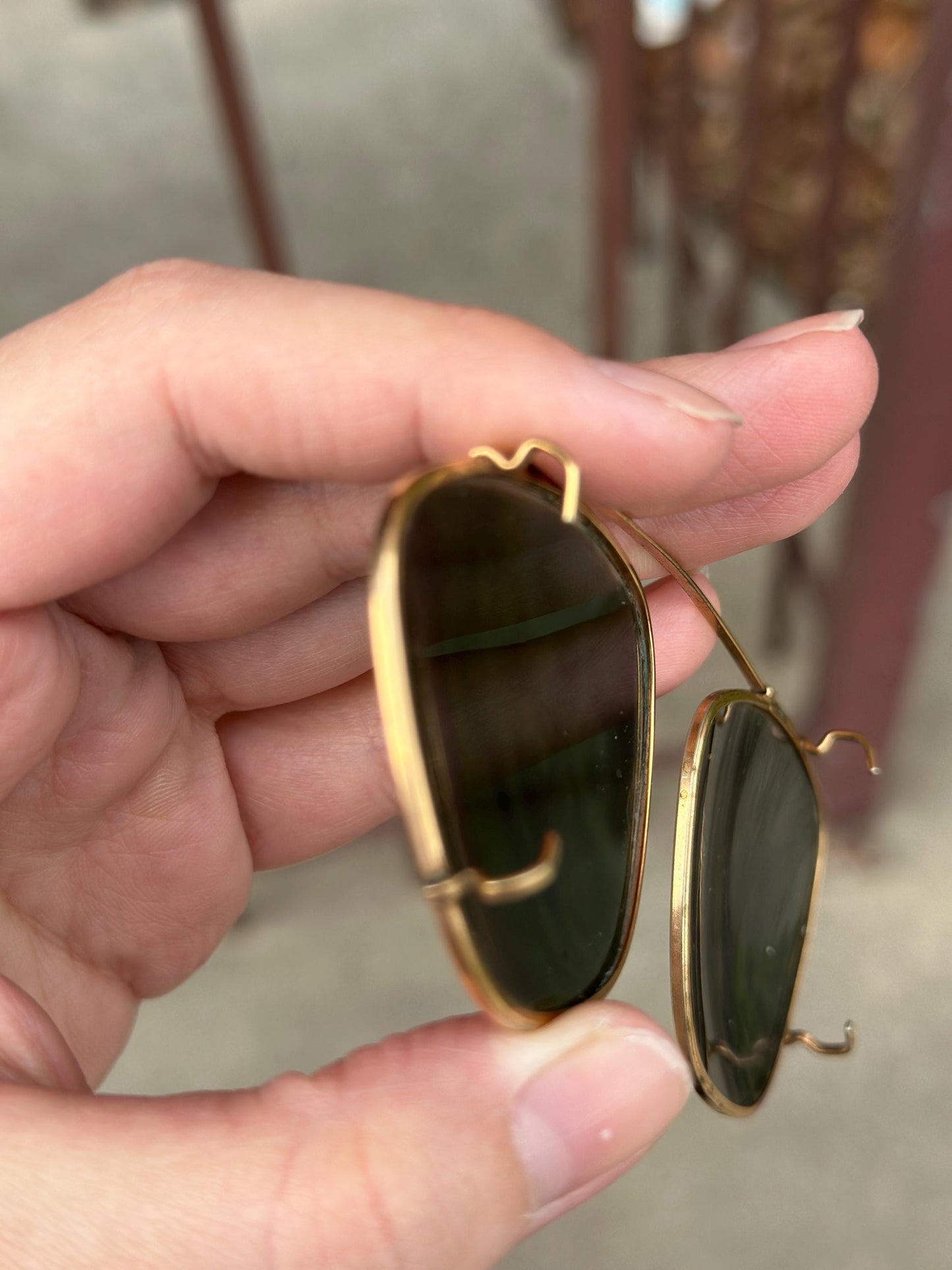 Vintage 1930s-40s World War II Era Clip on/Slide on Aviator Sunglasses