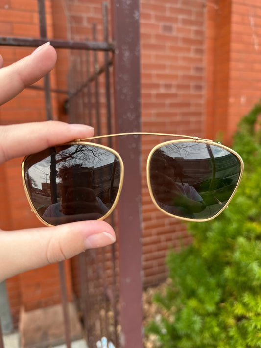 Vintage 1930s-40s World War II Era Clip on/Slide on Aviator Sunglasses