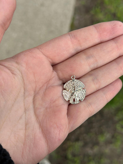 Vintage Sterling Silver Sand Dollar Pendant Charm
